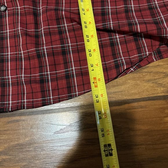 Wrangler Riata Western Shirt Mens XL Red Plaid Button Up down Cowboy christmas - Picture 4 of 7